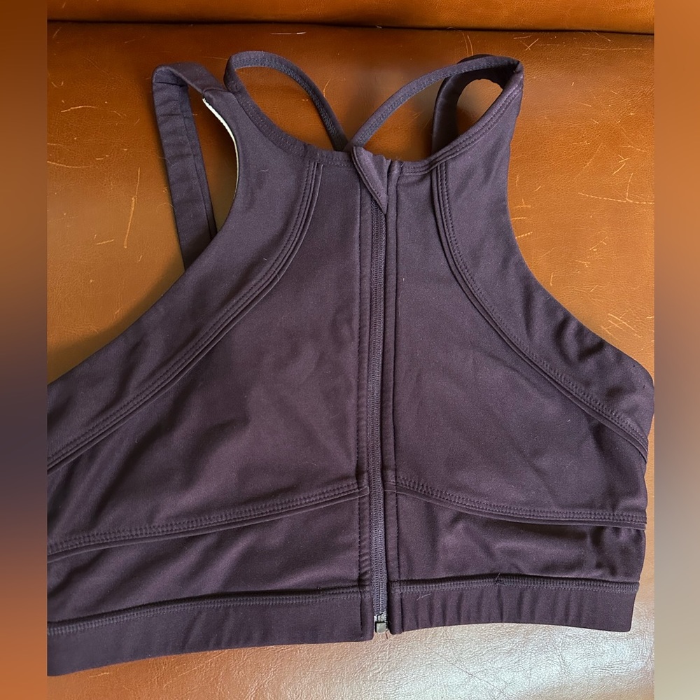 Mondetta zip front caged back sports bra